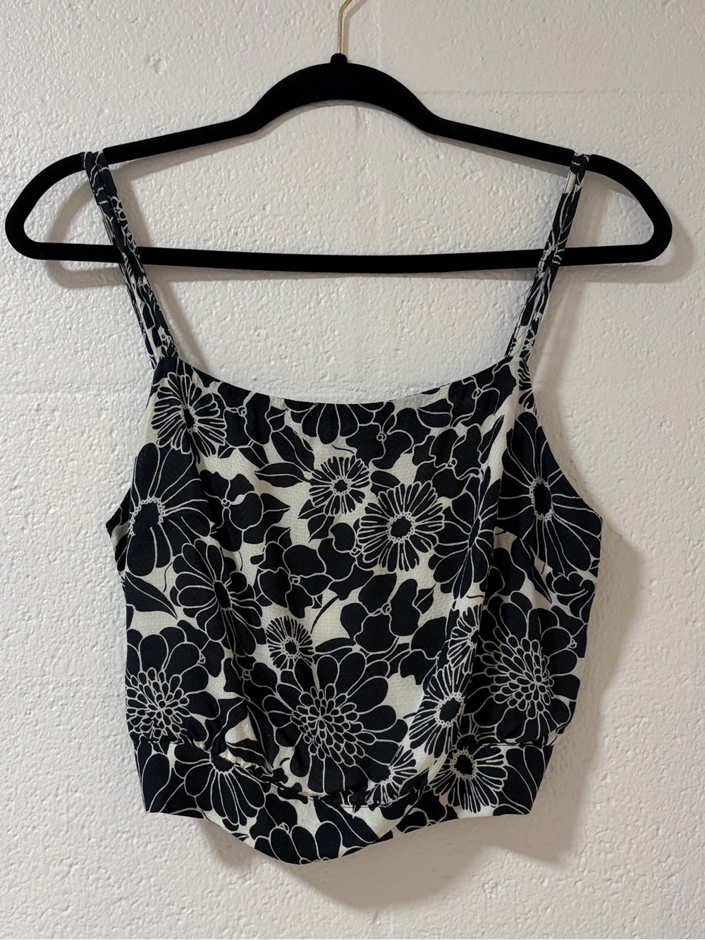 Anthropologie Black & White Floral Cami Top